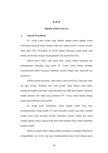 BAB III PROFIL PERUSAHAAN A. Sejarah Perusahaan PT. Aresta