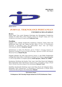 Sudirman Umar - JURNAL TEKNOLOGI PERTANIAN Universitas