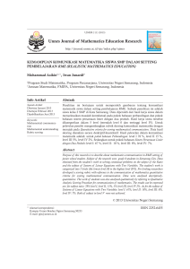 Unnes Journal of Mathematics Education Research