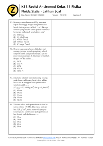 K13 Revisi Antiremed Kelas 11 Fisika Fluida Statis