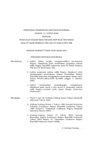 Peraturan Pemerintah Republik Indonesia Nomor 10 Tahun 2006