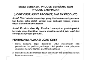 joint cost, joint product, and by product