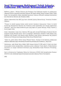Soal Wewenang Reklamasi Teluk Jakarta, Gubernur DKI