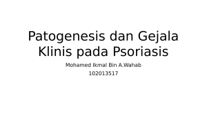 Patogenesis dan Gejala Klinis pada Psoriasis