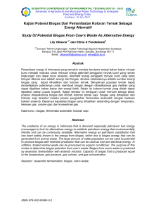 Kajian Potensi Biogas Dari Pemanfaatan Kotoran Ternak Sebagai