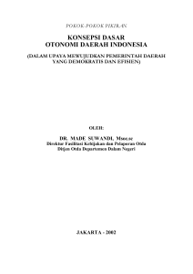konsepsi dasar otonomi daerah indonesia