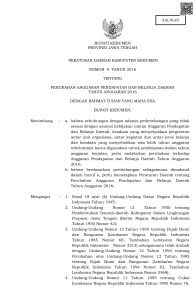 Peraturan Daerah Kabupaten Kebumen Nomor 9 Tahun 2016