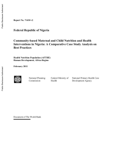 Community-based Maternal and Child Nutrition and Health
