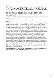 pharmaceutical-journal.com-Allergic rhinitis impact diagnosis treatment and management