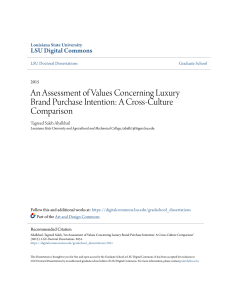 An Assessment of Values Concerning Luxury Brand Purchase Intentio