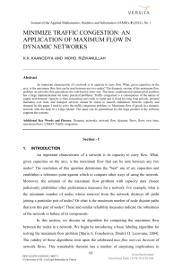 [Journal of Applied Mathematics Statistics and Informatics] Minimize Traffic Congestion An Application of Maximum Flow in Dynamic Networks