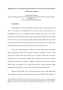 Kebijakan Luar Negeri Indonesia dalam Konflik Laut Cina Selatan (Era Pemerintahan Presiden Joko Widodo)
