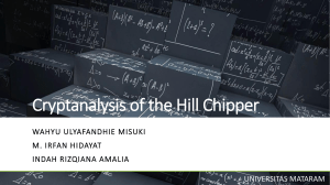 Cryptanalysis of Hill Cipher