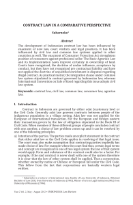 Comparative of Indonesian Contract Law
