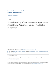 the relationship of peer acceptance, age, gender, etc
