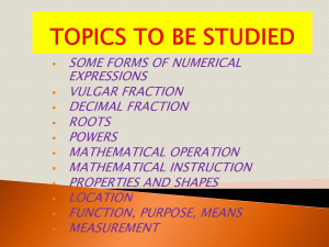 TOPICS TO BE STUDIED-1