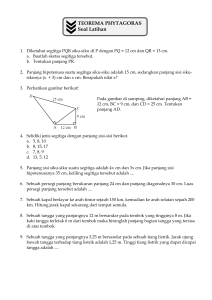 Teorema Phytagoras - Soal Latihan 1