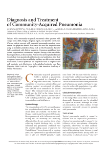 Diagnosis and Treatment of Community-Acquired Pneumoniae