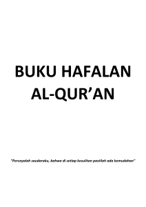 Buku Kontrol Hafalan Quran