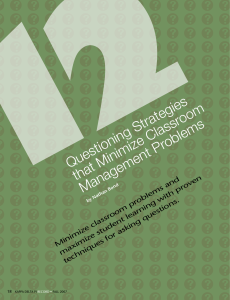 12 Questions That Minimize Classroom Mgmt Problems