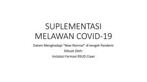 Suplementasi Melawan Covid-19 dari IFRS RSUD Ciawi (RR)