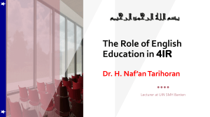 The Role of English Education in the 4 industrial revolution nafan