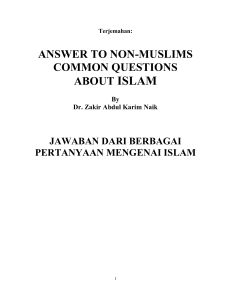 Dr Zakir Naik - Jawaban dari berbagai pertanyaan mengenai islam