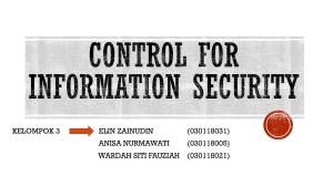 CONTROL FOR INFORMATION SECURITY