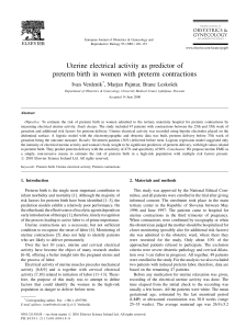 Uterine electrical activity as predictor