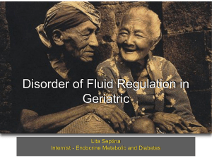 Disorder of Fluid Regulation in Geriatric