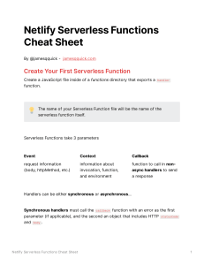 Netlify Serverless Functions Cheat Sheet