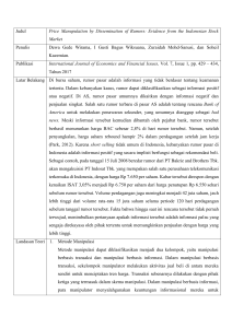 Review Price Manupulation by Dissemination of Rumors Evidence from the Indonesian Stock Market