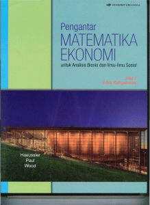 Pengantar Matematika Ekonomi J.2