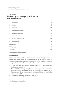 Guide to good storage practices for pharmaceuticals - WHO Technical Report Series No. 908 - 2003