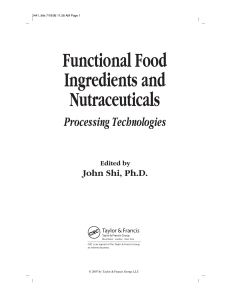 (Functional Foods and Nutraceuticals) John Shi - Functional Food Ingredients and Nutraceuticals Processing Technologies-CRC Press (2006)