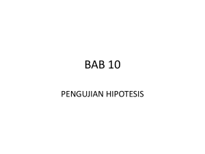 BAB 10 PENGUJIAN HIPOTESIS