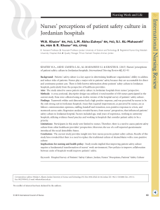 1- Nurses’ perceptions of patient safety culture in Jordanian hospitals - IMPORTANT---