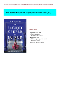 [PDF Download] The Secret Keeper of Jaipur (The Henna Artist, #2) BY : Alka Joshi