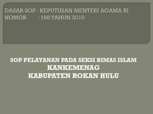 pelayanan pada bimas islam