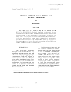 Oseana, Volume XVIII, Nomor 4 : 153 - 159 ISSN