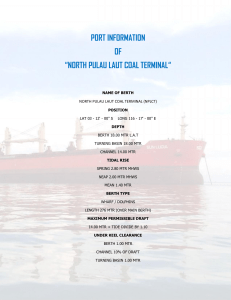 PORT INFORMATION OF “NORTH PULAU LAUT COAL TERMINAL“