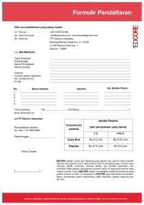 Formulir Pendaftaran - PT. EDCORE INDONESIA
