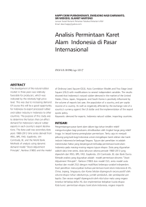 Analisis Permintaan Karet Alam Indonesia di Pasar