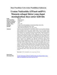 Urutan-Nukleatida-ATPase6-mtDNA-Manusia - Penelitian