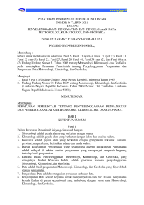 Peraturan Pemerintah Republik Indonesia Nomor 46 Tahun