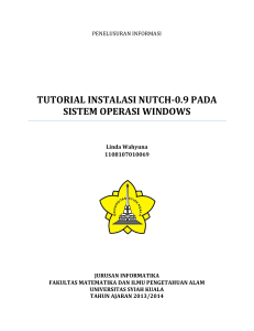 tutorial instalasi nutch-0.9 pada sistem operasi windows