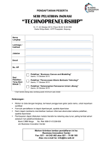 PENDAFTARAN PESERTA SERI PELATIHAN INOVASI