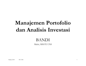 Manajemen Portofolio dan Analisis Investasi