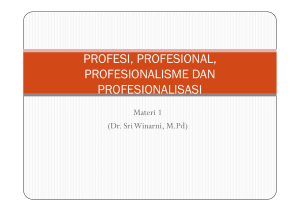 profesi, profesional, profesionalisasi, dan profesionalisme