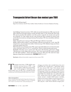 Transposisi Arteri Besar dan mutasi gen TBX1